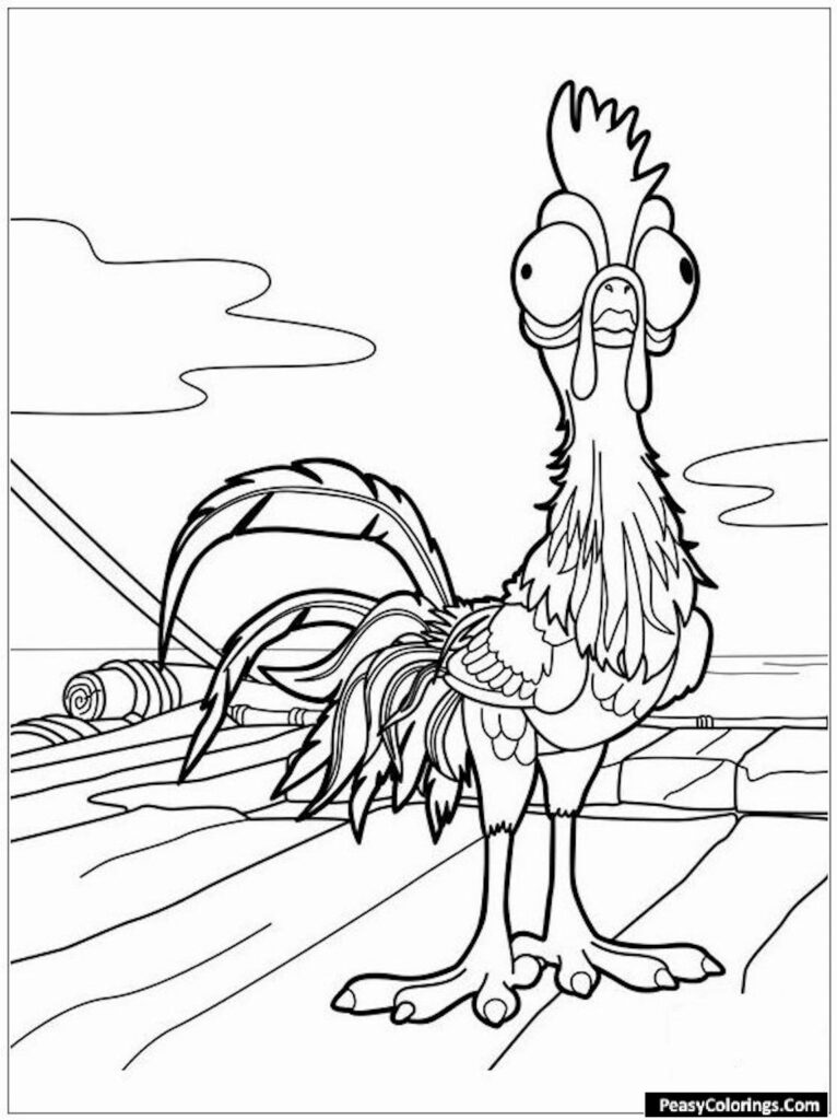 weird chicken coloring page