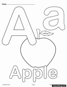 A for Apple Coloring Page - Easy Peasy Colorings