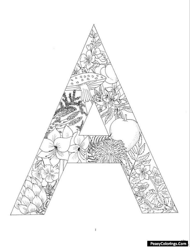 letter A coloring pages