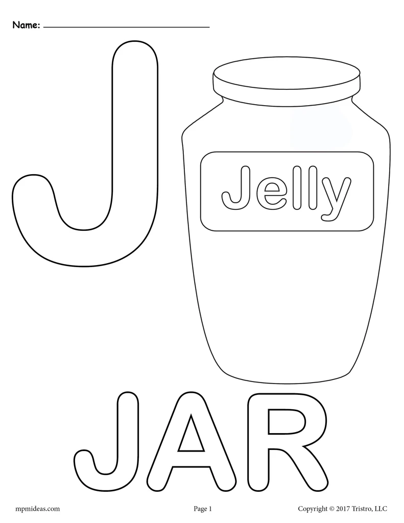 letter J coloring page
