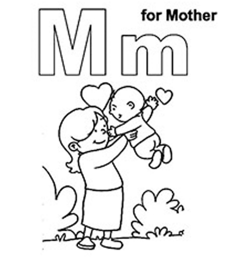 Letter M coloring page