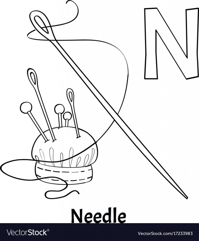 Letter N coloring page