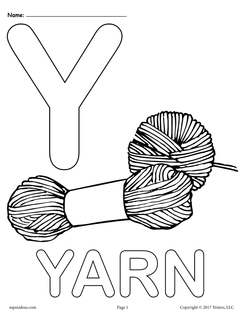 Letter Y Coloring Page