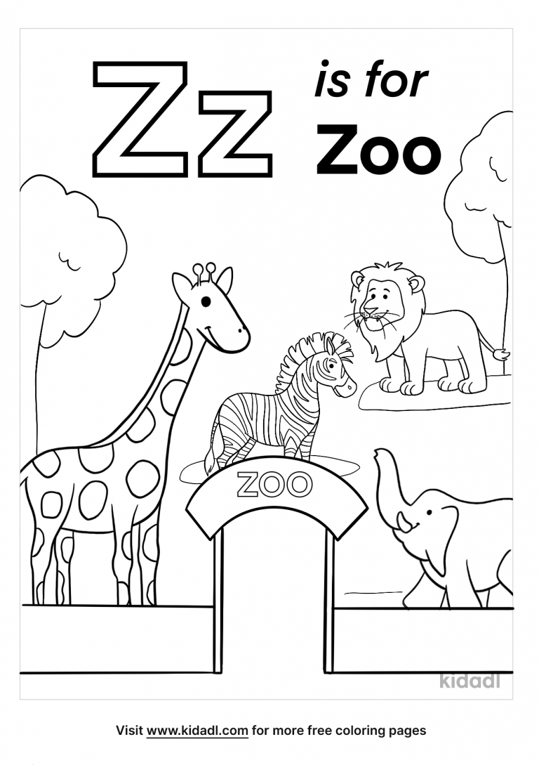 Letter Z Coloring Page for Kids - Easy Peasy Colorings